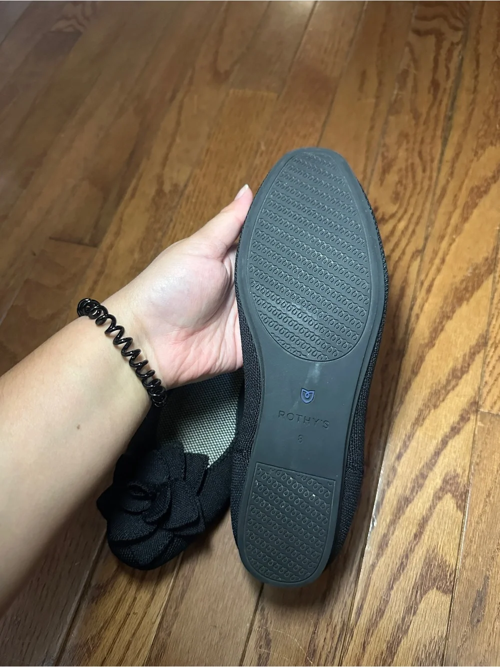Rothy's Petal Square Black Flats - W8